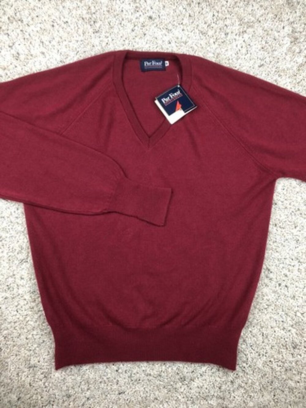 Par Four Mens Acrylic Knit Pullover Sweater, Size M, Red VINTAGE OLD STOCK, NWT